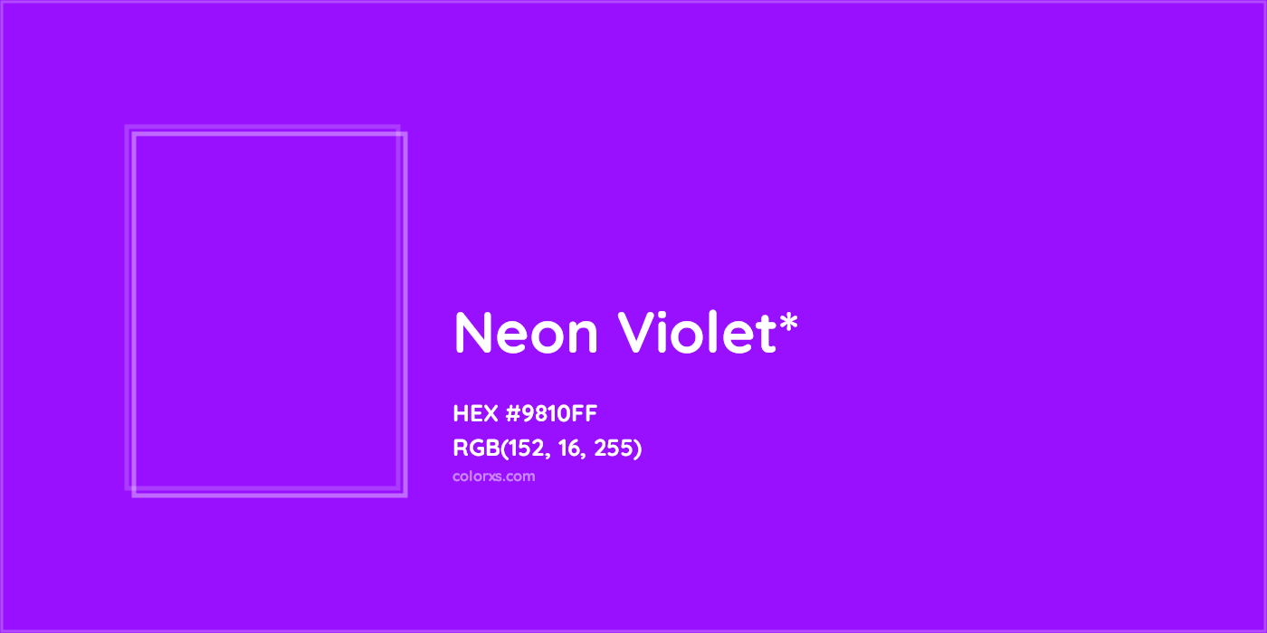 HEX #9810FF Color Name, Color Code, Palettes, Similar Paints, Images