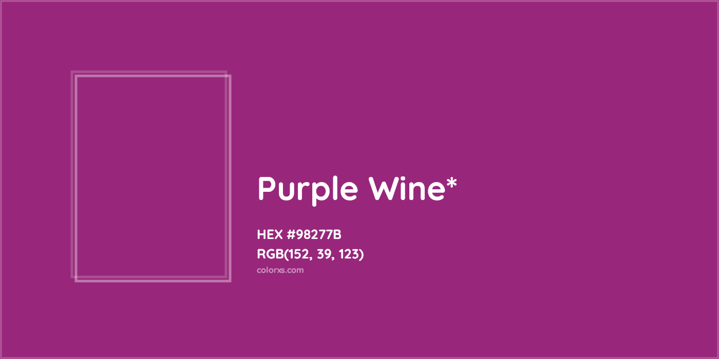 HEX #98277B Color Name, Color Code, Palettes, Similar Paints, Images