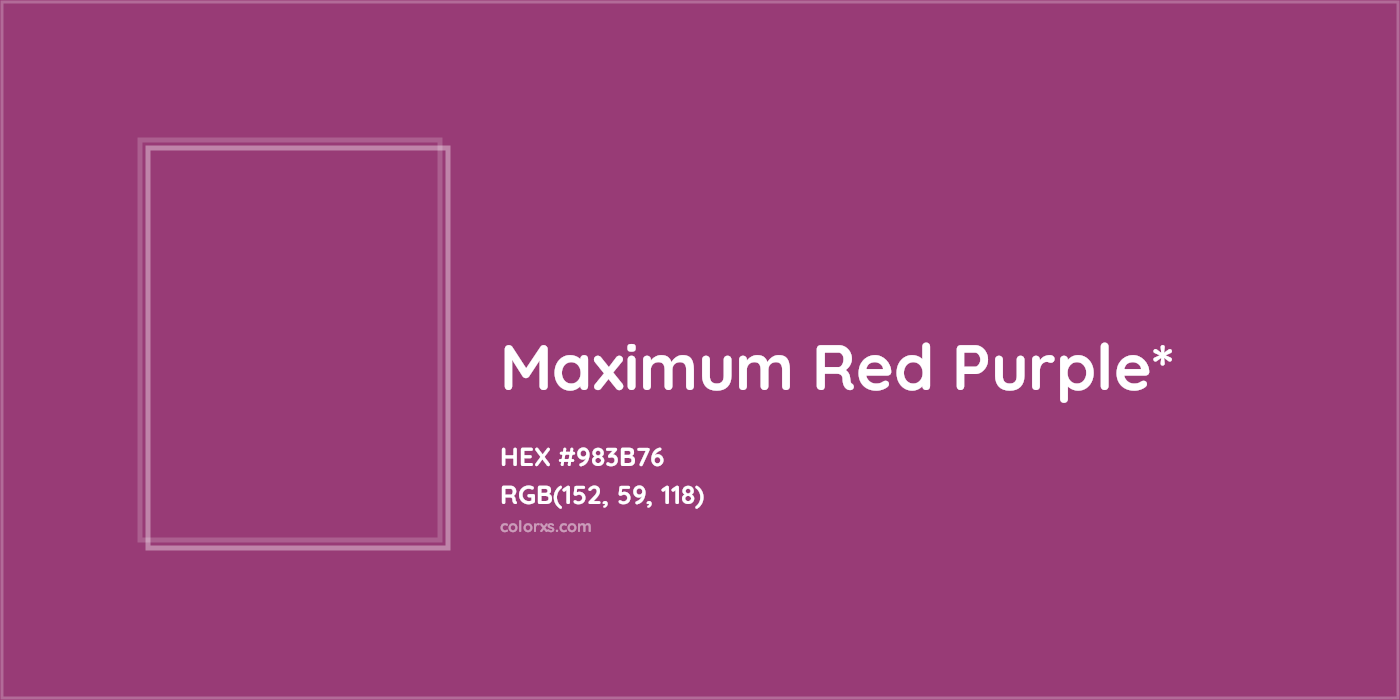 HEX #983B76 Color Name, Color Code, Palettes, Similar Paints, Images