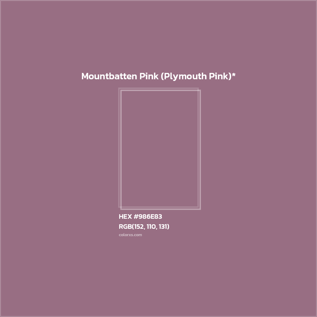 HEX #986E83 Color Name, Color Code, Palettes, Similar Paints, Images