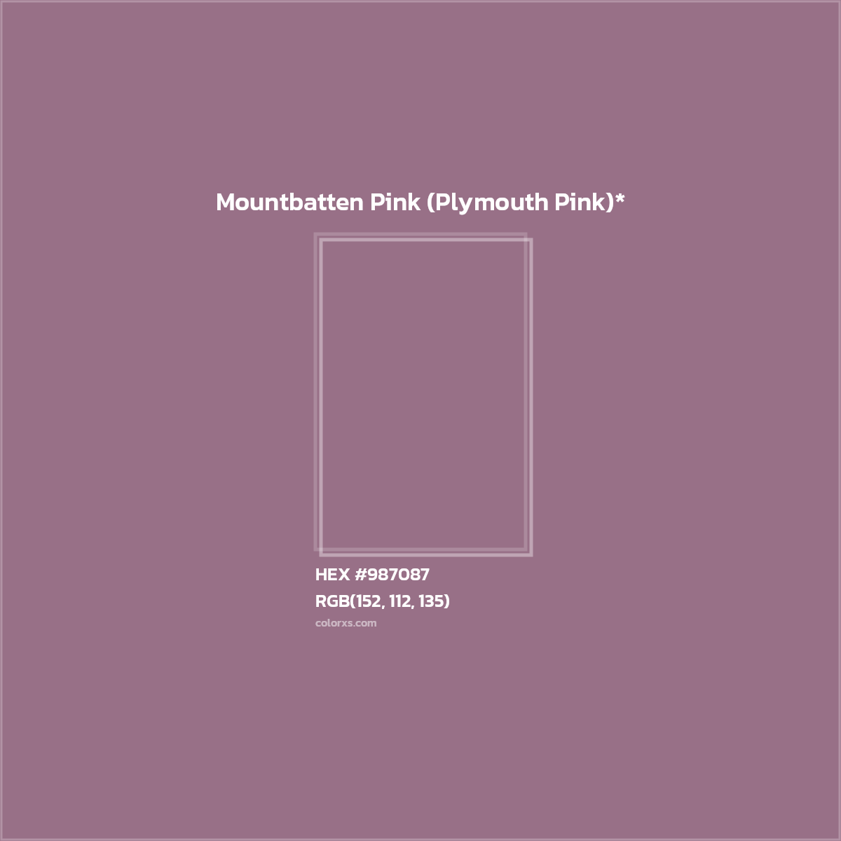 HEX #987087 Color Name, Color Code, Palettes, Similar Paints, Images