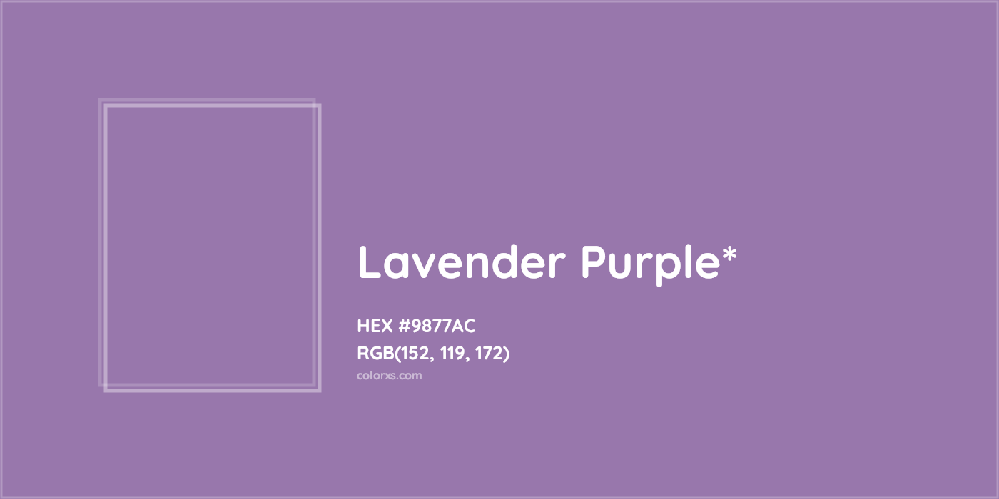 HEX #9877AC Color Name, Color Code, Palettes, Similar Paints, Images
