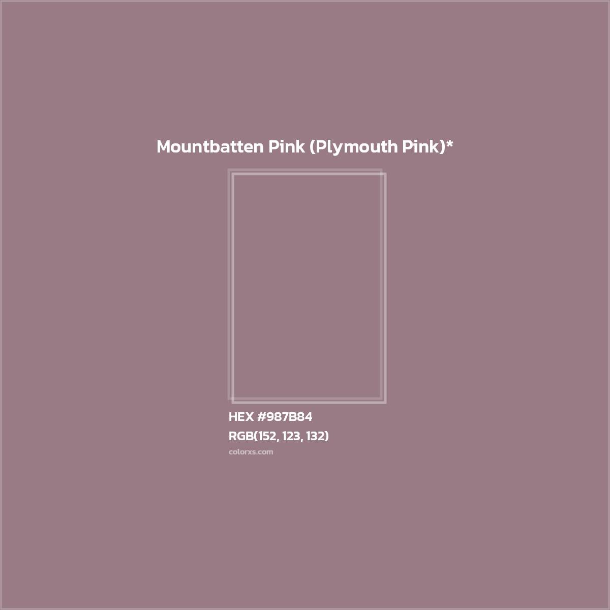 HEX #987B84 Color Name, Color Code, Palettes, Similar Paints, Images