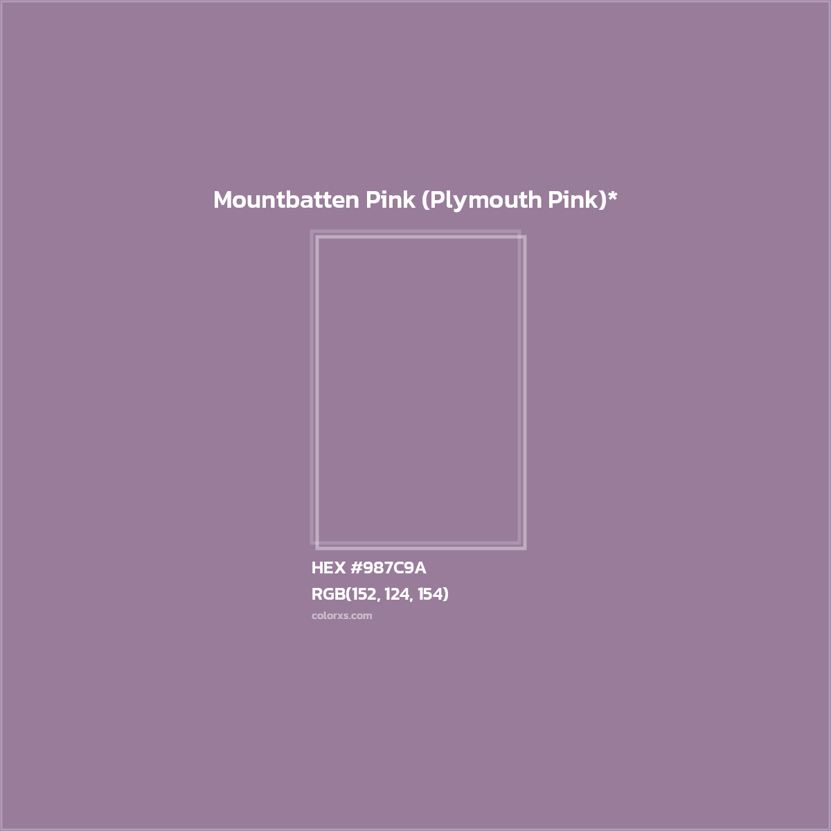 HEX #987C9A Color Name, Color Code, Palettes, Similar Paints, Images