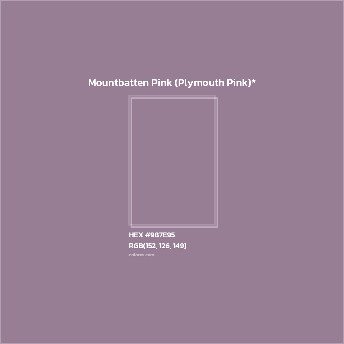 HEX #987E95 Color Name, Color Code, Palettes, Similar Paints, Images