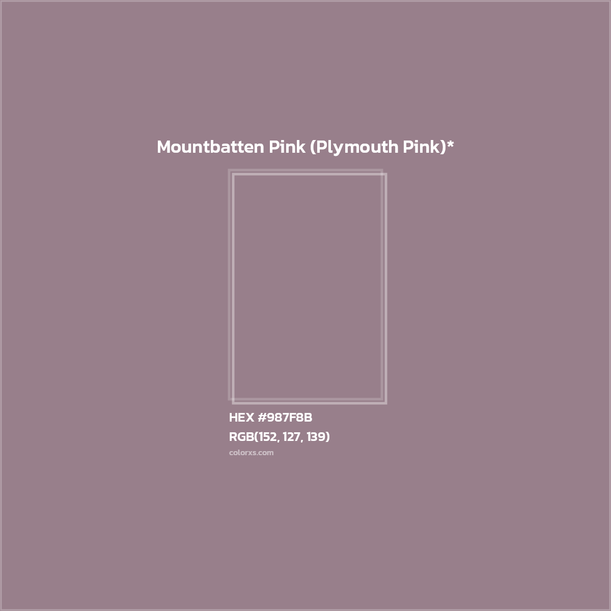 HEX #987F8B Color Name, Color Code, Palettes, Similar Paints, Images