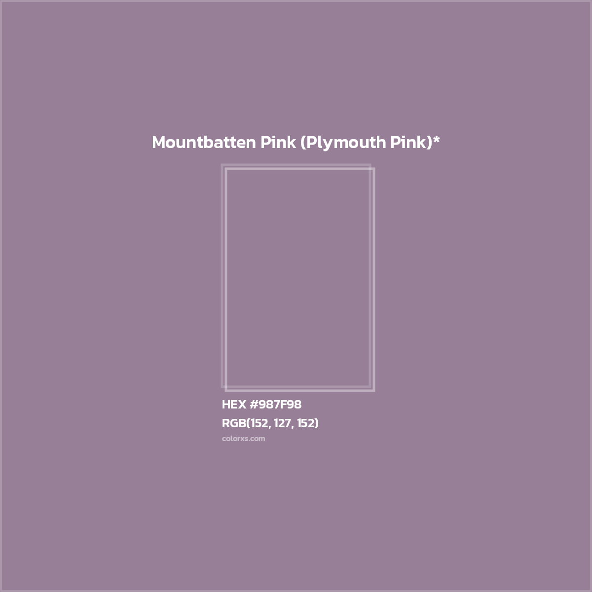 HEX #987F98 Color Name, Color Code, Palettes, Similar Paints, Images