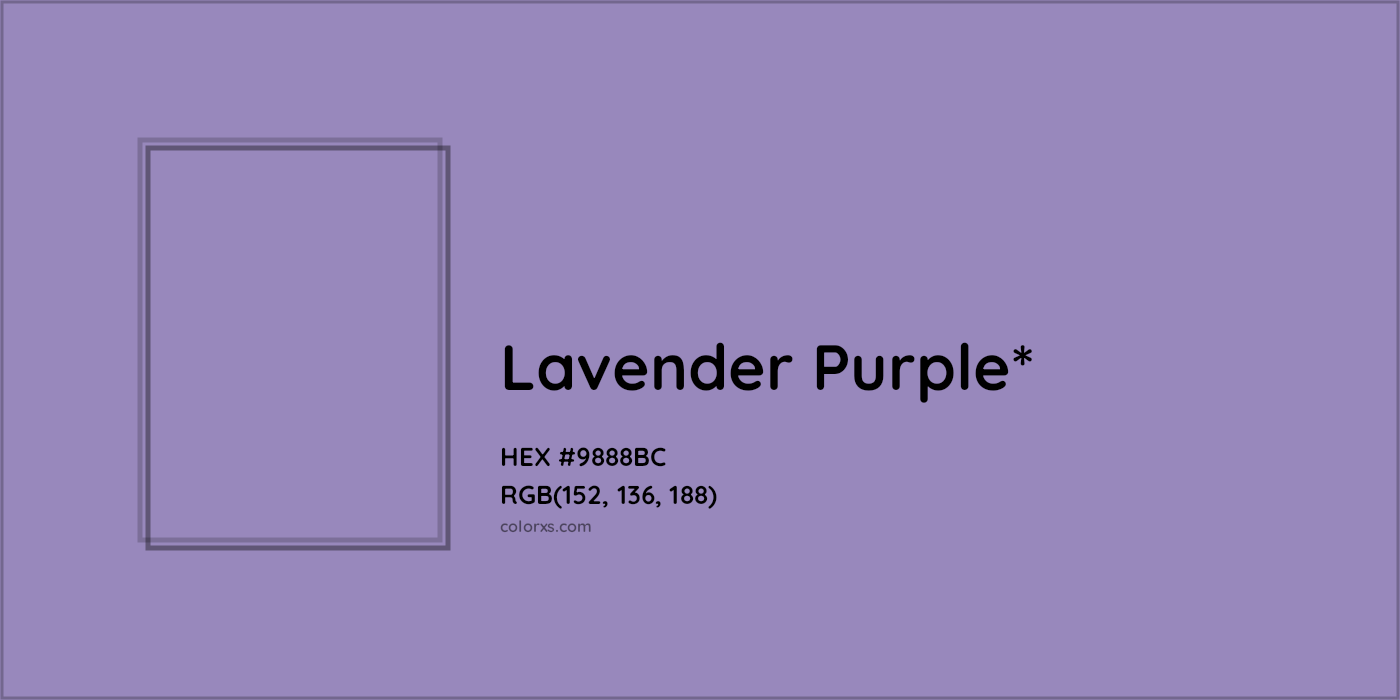 HEX #9888BC Color Name, Color Code, Palettes, Similar Paints, Images