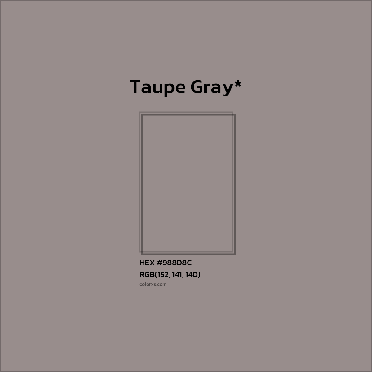 HEX #988D8C Color Name, Color Code, Palettes, Similar Paints, Images