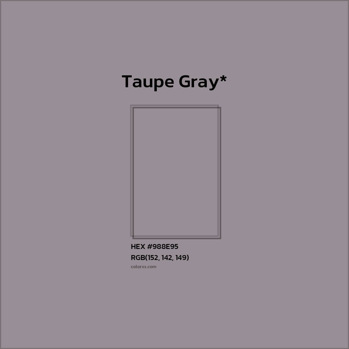 HEX #988E95 Color Name, Color Code, Palettes, Similar Paints, Images