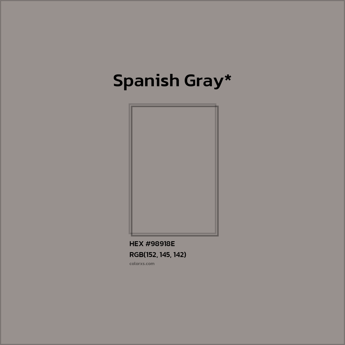 HEX #98918E Color Name, Color Code, Palettes, Similar Paints, Images