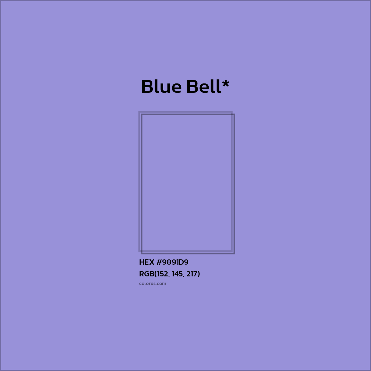 HEX #9891D9 Color Name, Color Code, Palettes, Similar Paints, Images