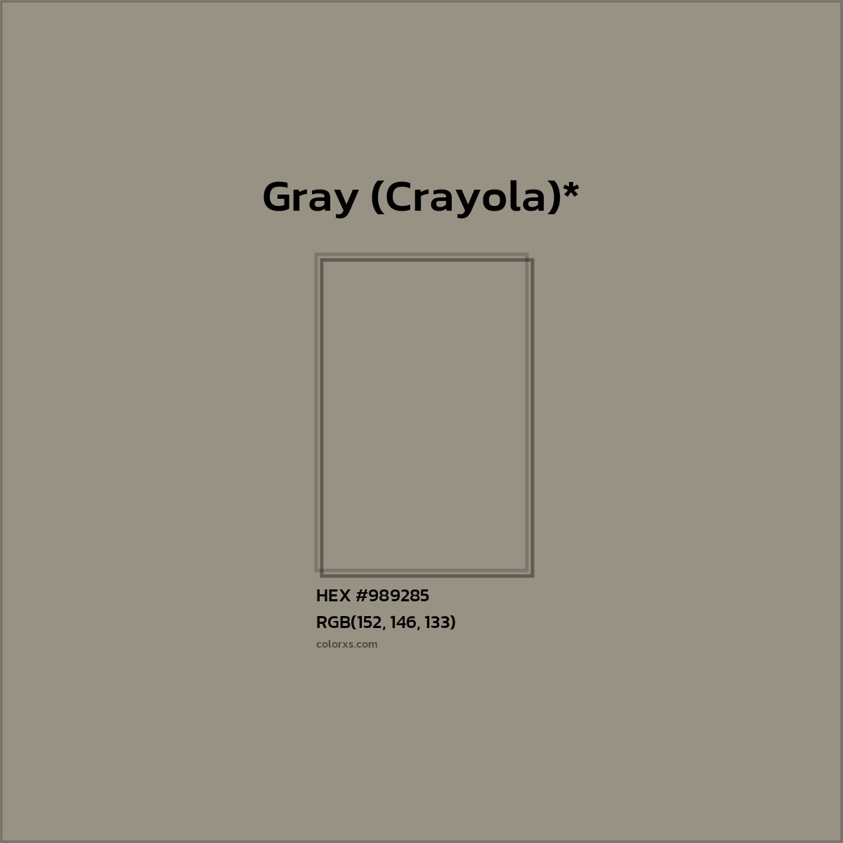 HEX #989285 Color Name, Color Code, Palettes, Similar Paints, Images