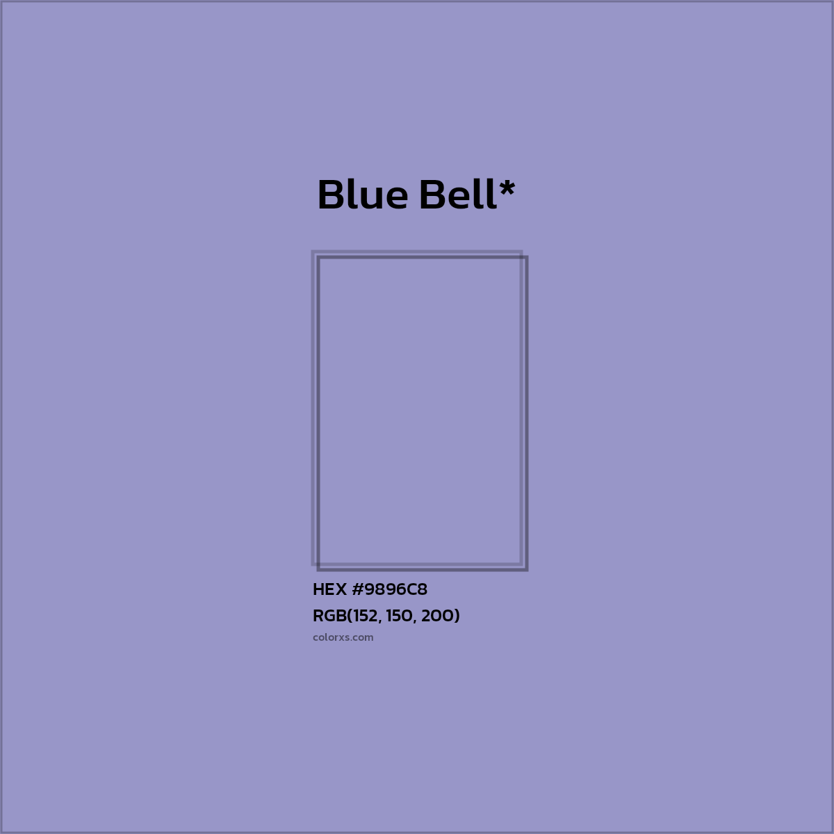 HEX #9896C8 Color Name, Color Code, Palettes, Similar Paints, Images