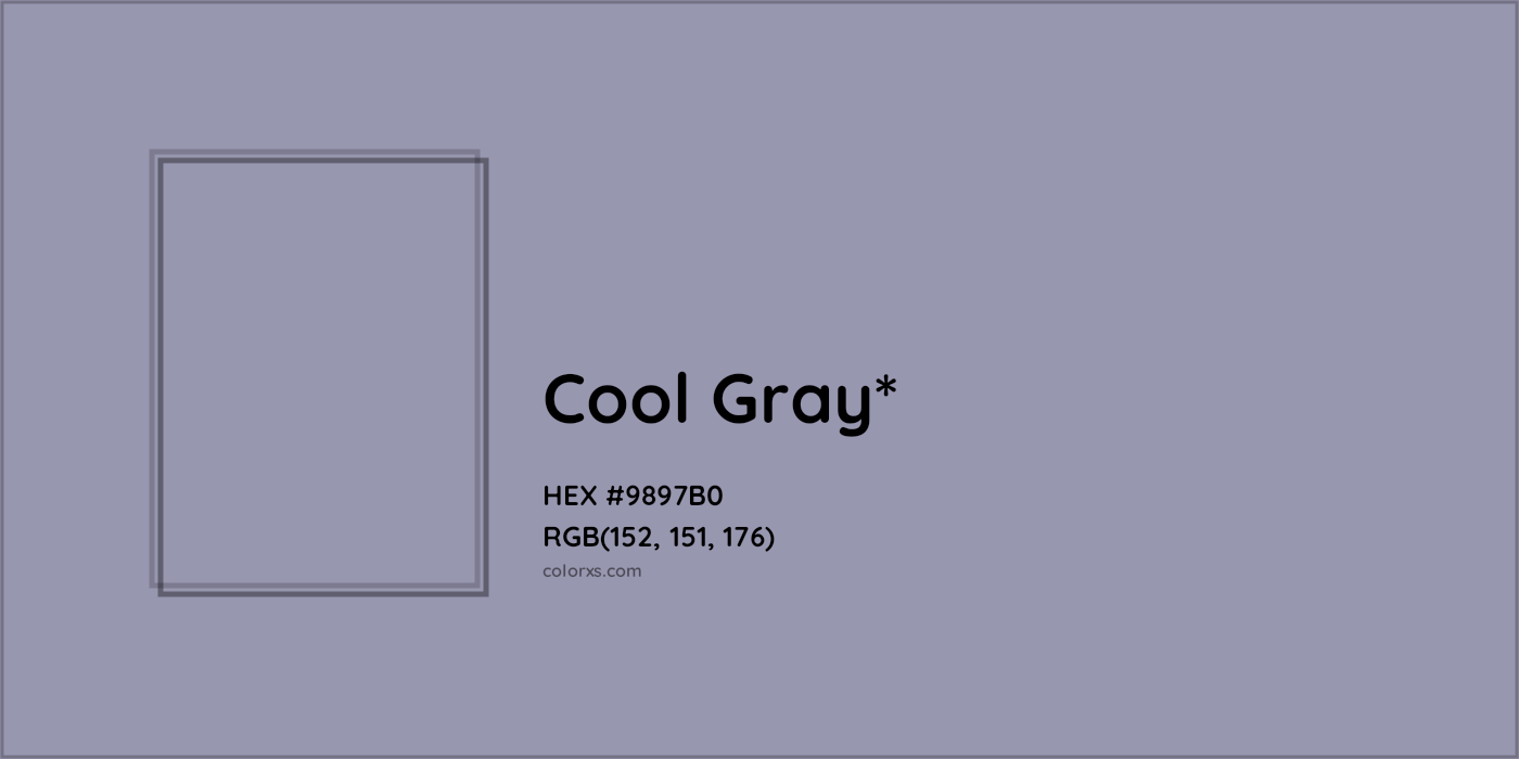 HEX #9897B0 Color Name, Color Code, Palettes, Similar Paints, Images