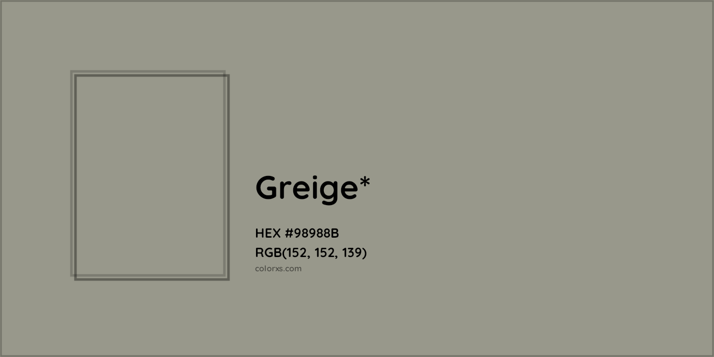 HEX #98988B Color Name, Color Code, Palettes, Similar Paints, Images