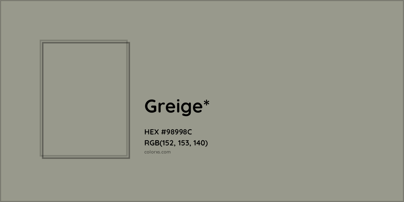 HEX #98998C Color Name, Color Code, Palettes, Similar Paints, Images