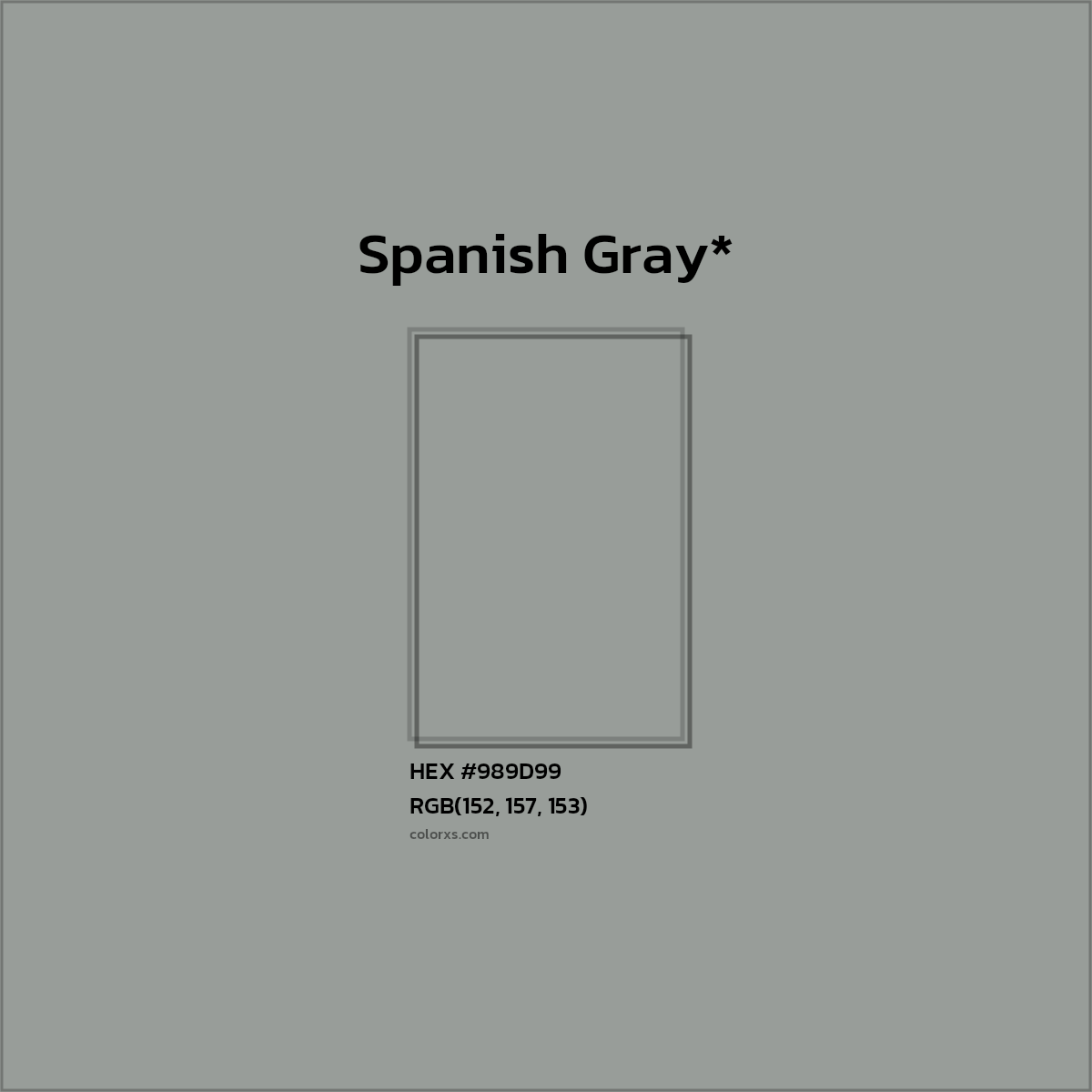 HEX #989D99 Color Name, Color Code, Palettes, Similar Paints, Images