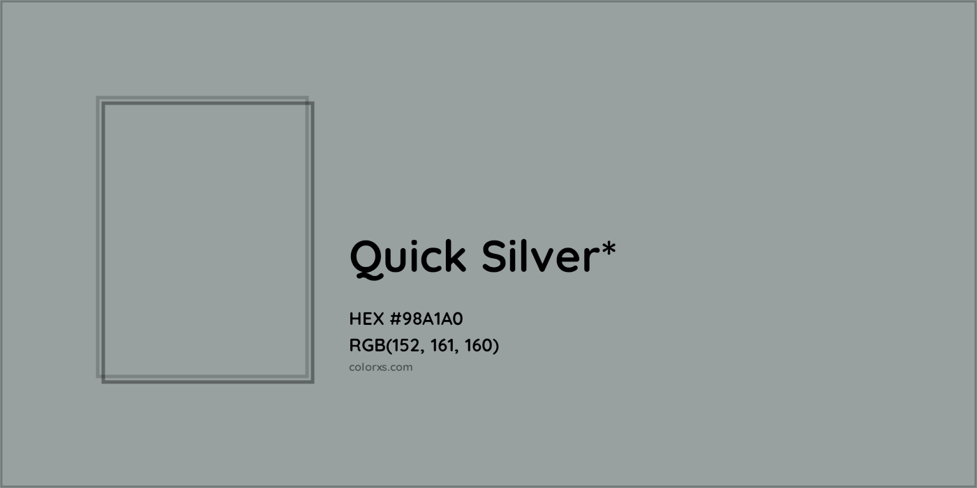HEX #98A1A0 Color Name, Color Code, Palettes, Similar Paints, Images