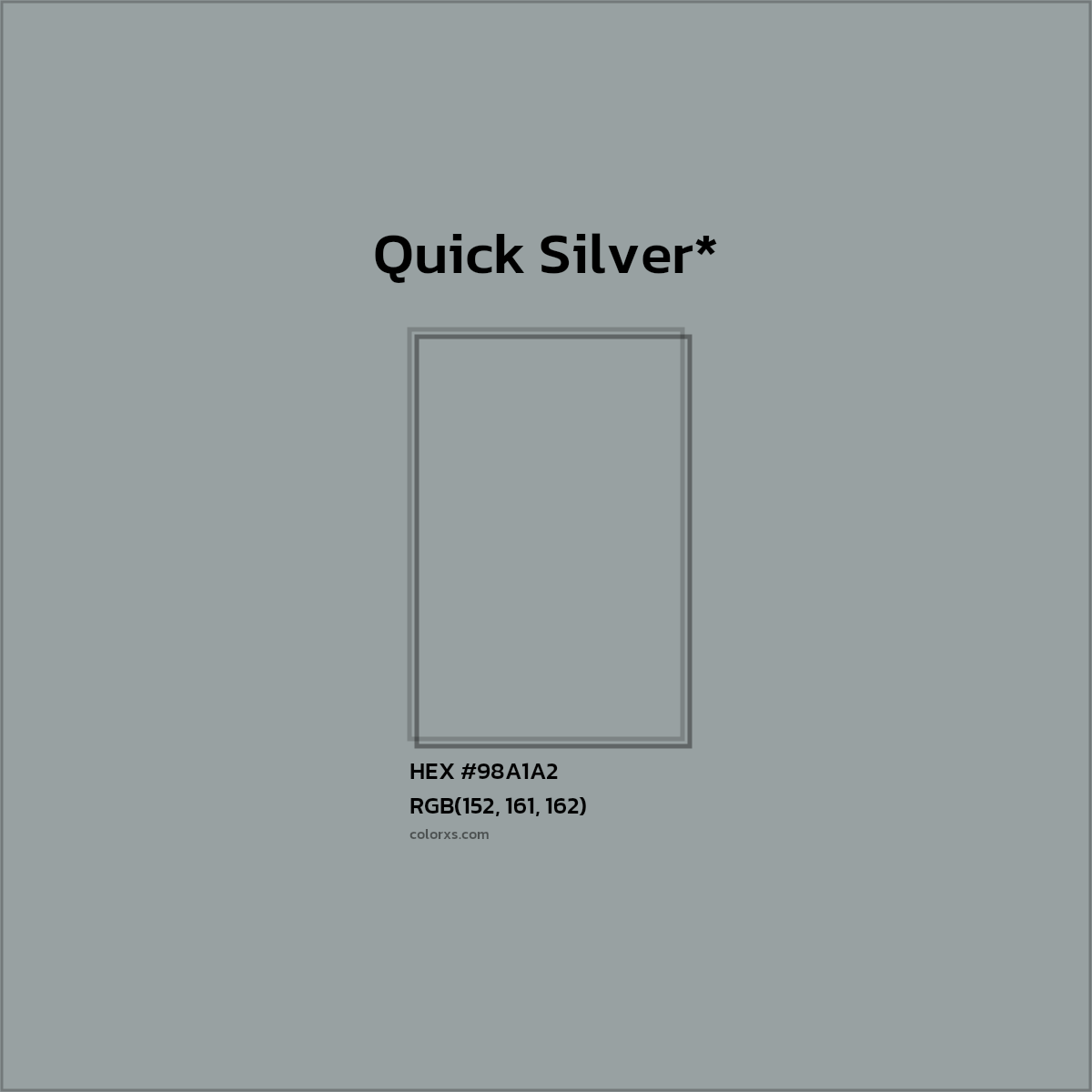 HEX #98A1A2 Color Name, Color Code, Palettes, Similar Paints, Images