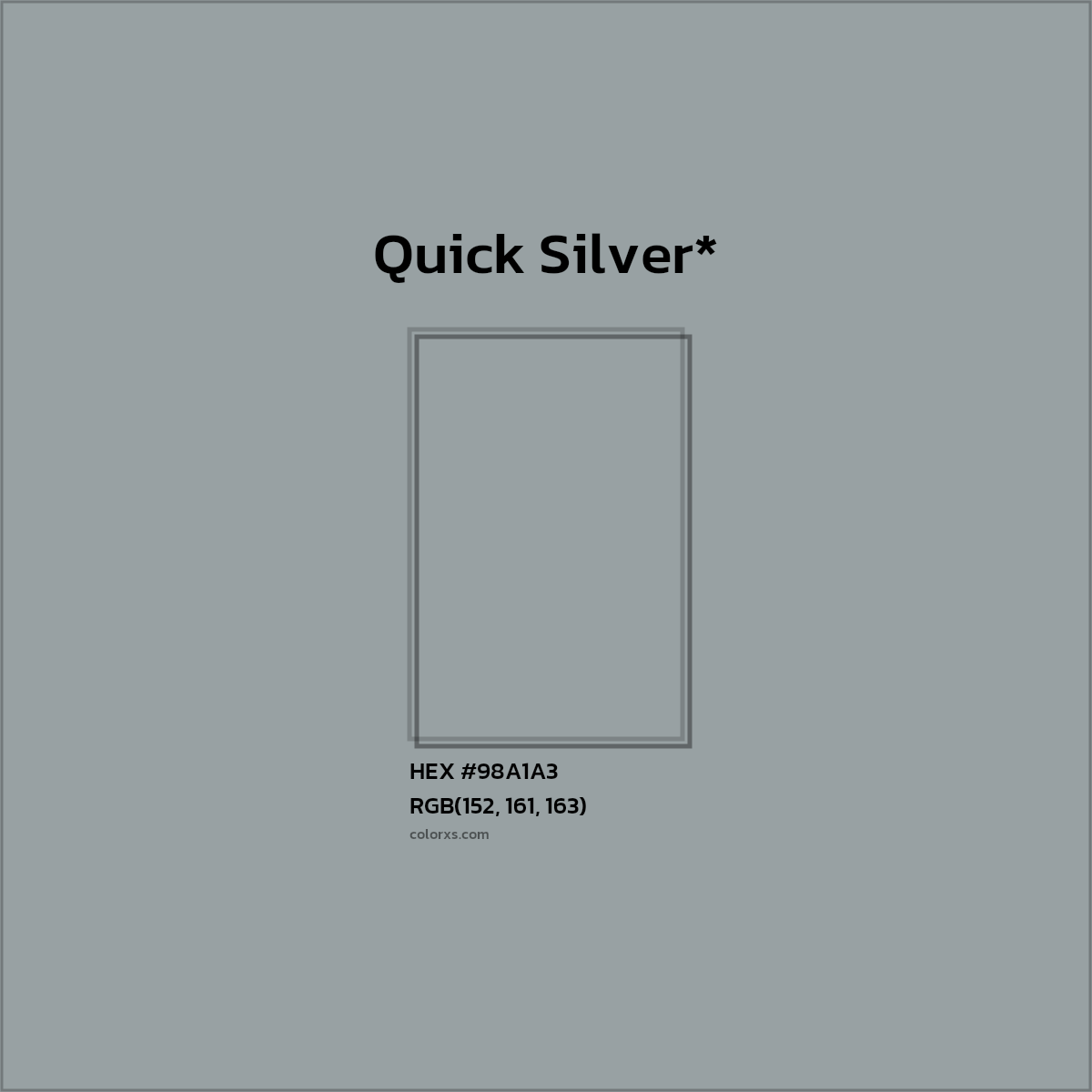 HEX #98A1A3 Color Name, Color Code, Palettes, Similar Paints, Images