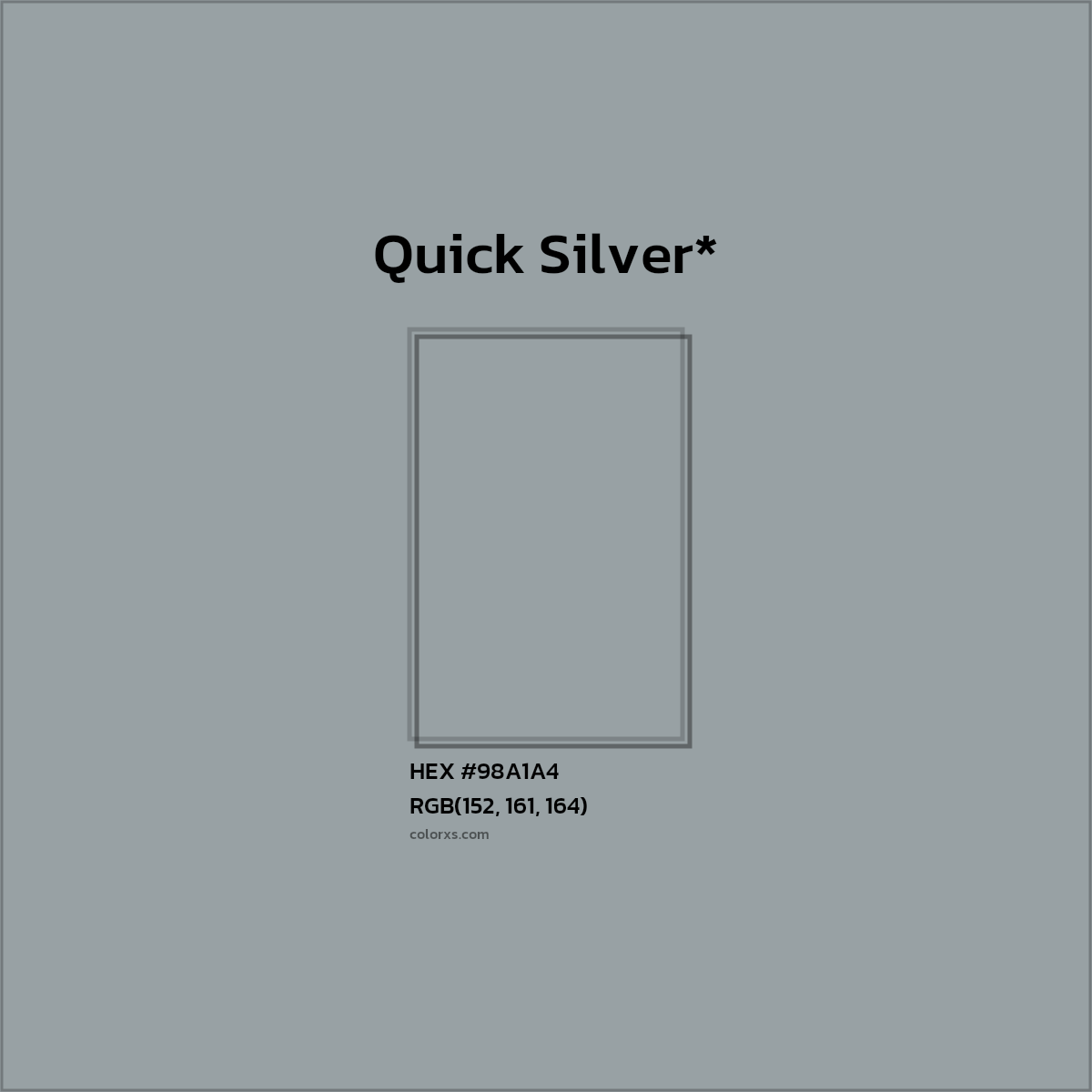 HEX #98A1A4 Color Name, Color Code, Palettes, Similar Paints, Images