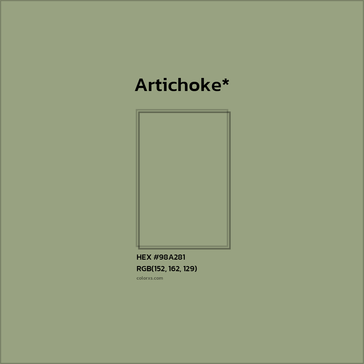 HEX #98A281 Color Name, Color Code, Palettes, Similar Paints, Images