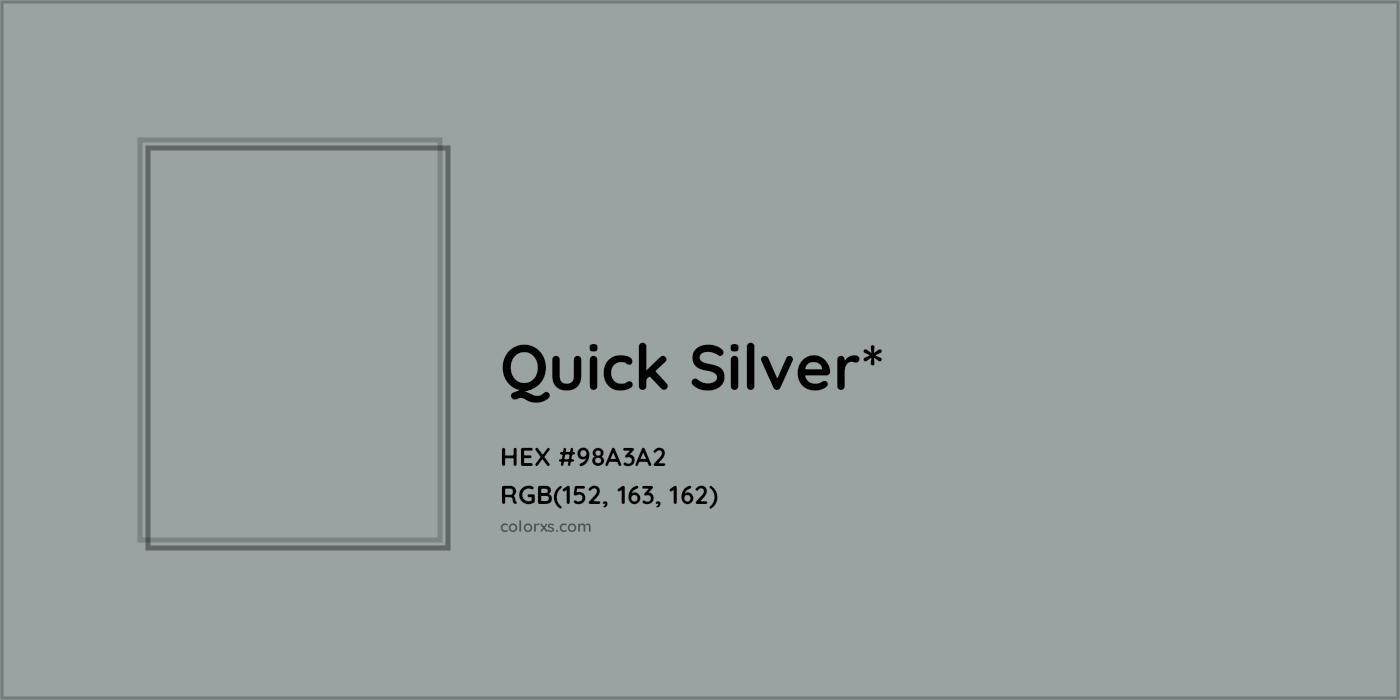 HEX #98A3A2 Color Name, Color Code, Palettes, Similar Paints, Images