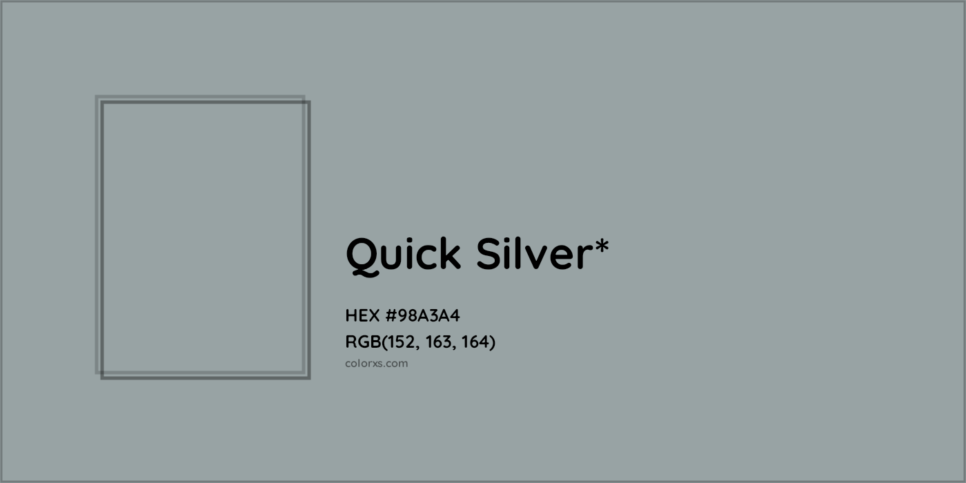 HEX #98A3A4 Color Name, Color Code, Palettes, Similar Paints, Images