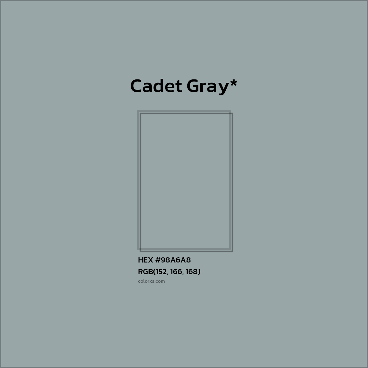 HEX #98A6A8 Color Name, Color Code, Palettes, Similar Paints, Images