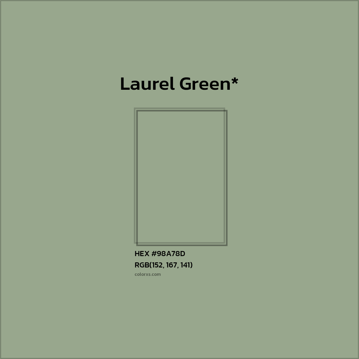 HEX #98A78D Color Name, Color Code, Palettes, Similar Paints, Images