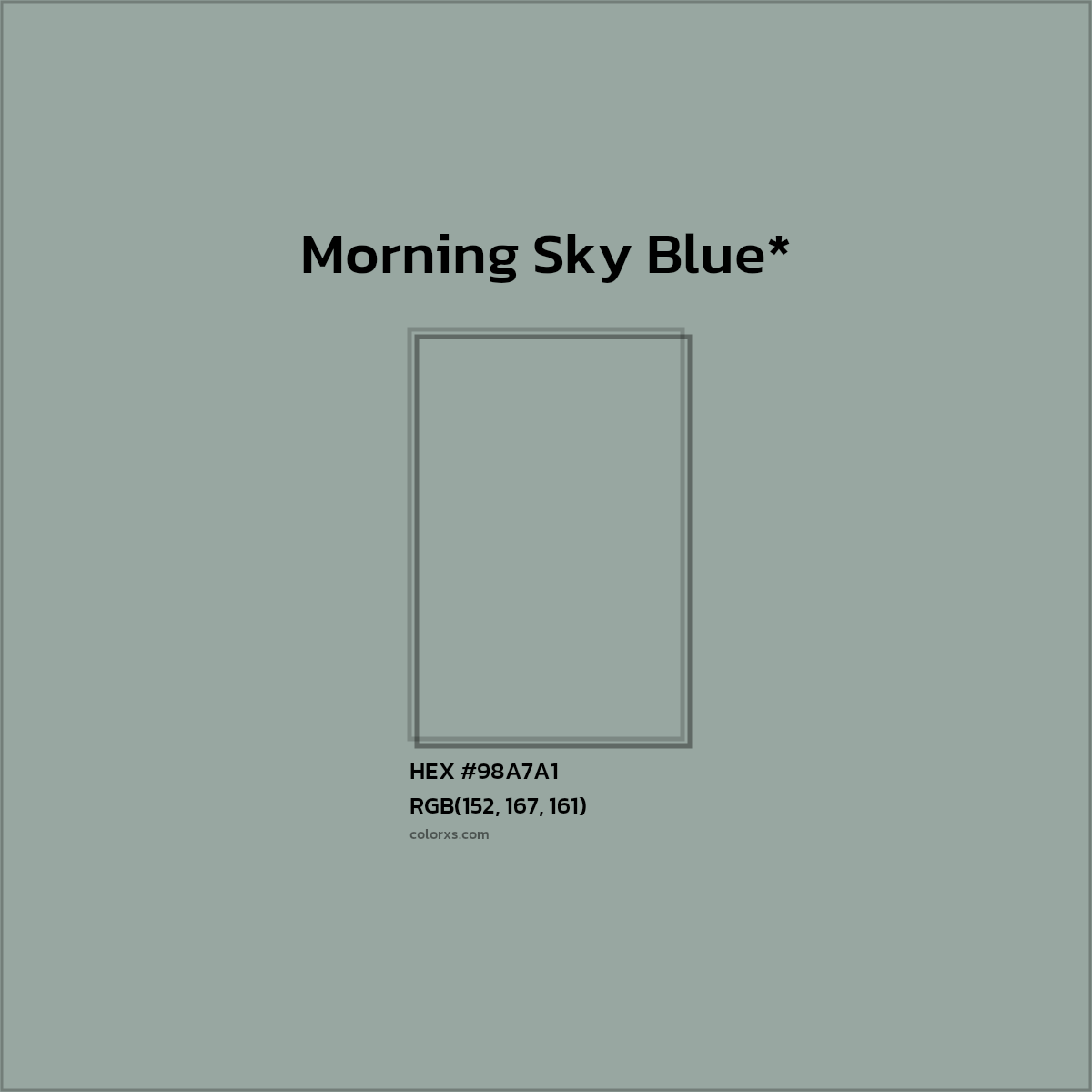 HEX #98A7A1 Color Name, Color Code, Palettes, Similar Paints, Images