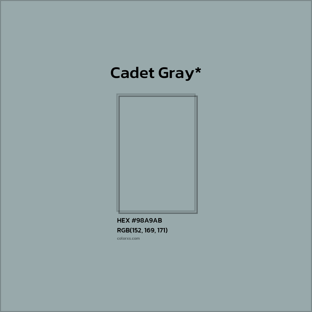 HEX #98A9AB Color Name, Color Code, Palettes, Similar Paints, Images