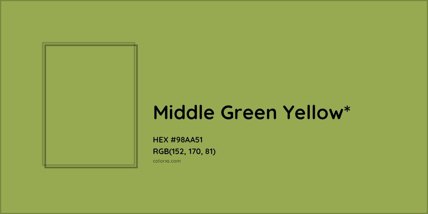 HEX #98AA51 Color Name, Color Code, Palettes, Similar Paints, Images