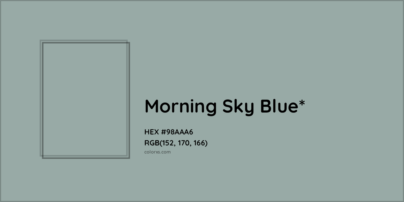 HEX #98AAA6 Color Name, Color Code, Palettes, Similar Paints, Images