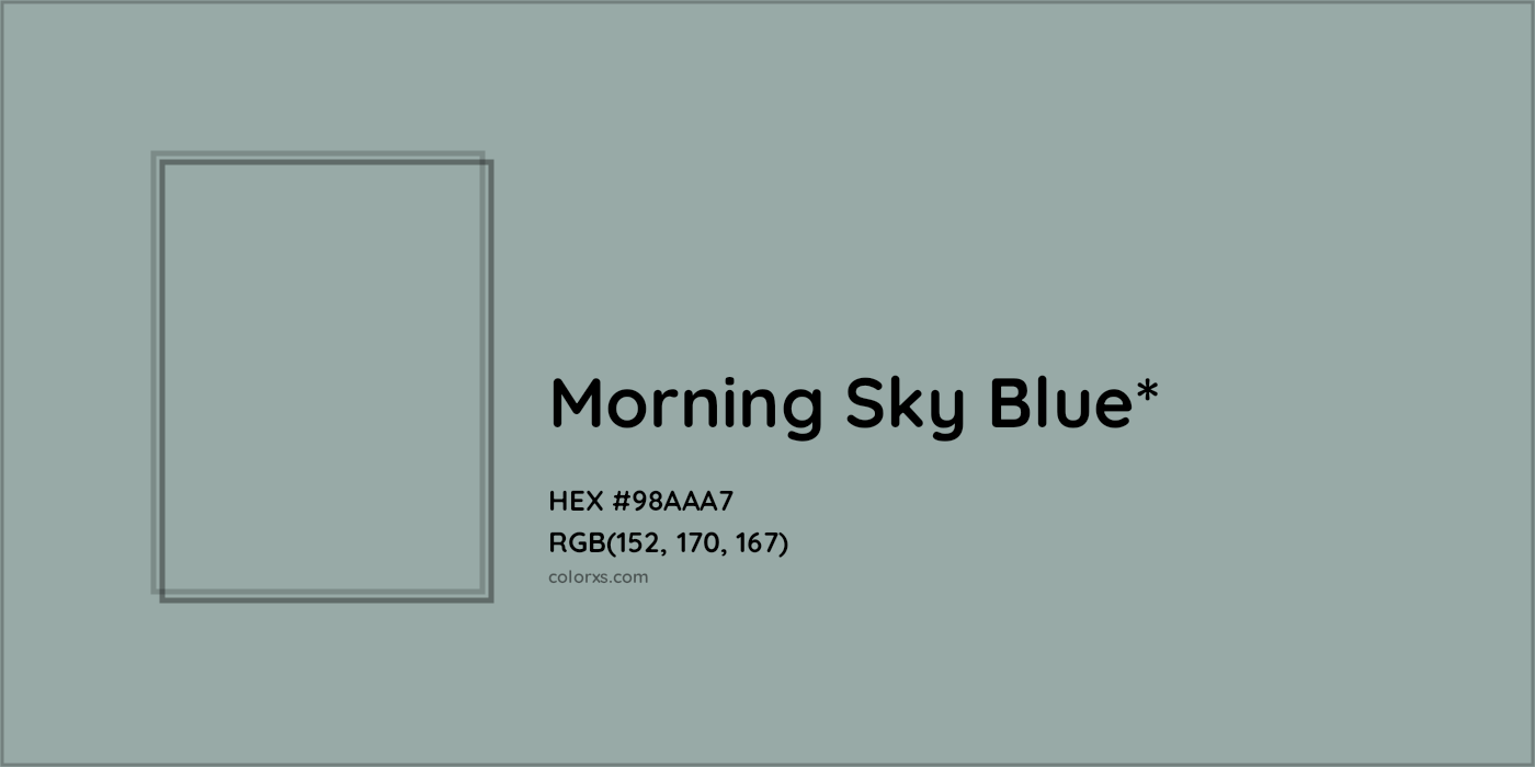 HEX #98AAA7 Color Name, Color Code, Palettes, Similar Paints, Images