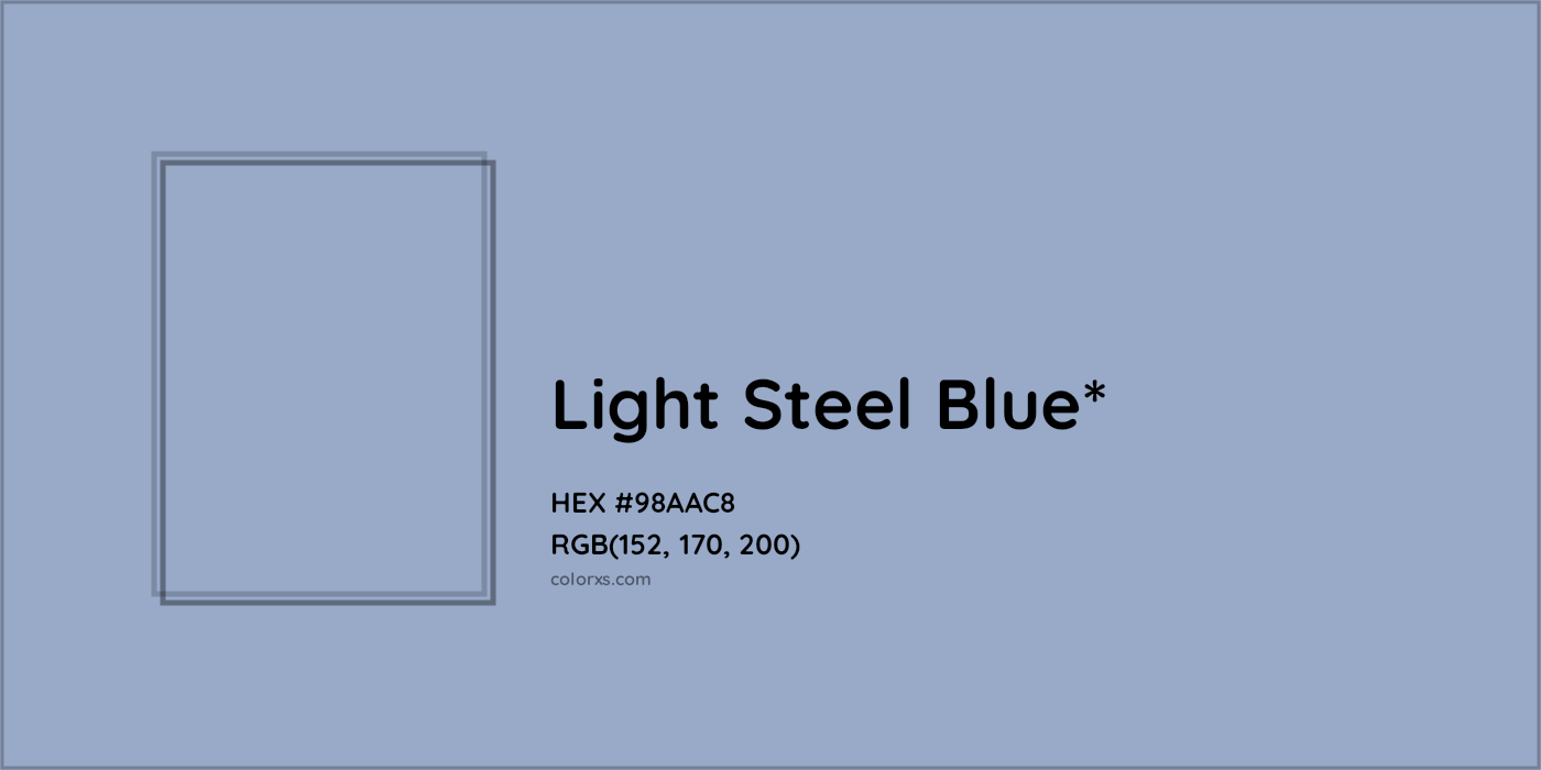 HEX #98AAC8 Color Name, Color Code, Palettes, Similar Paints, Images