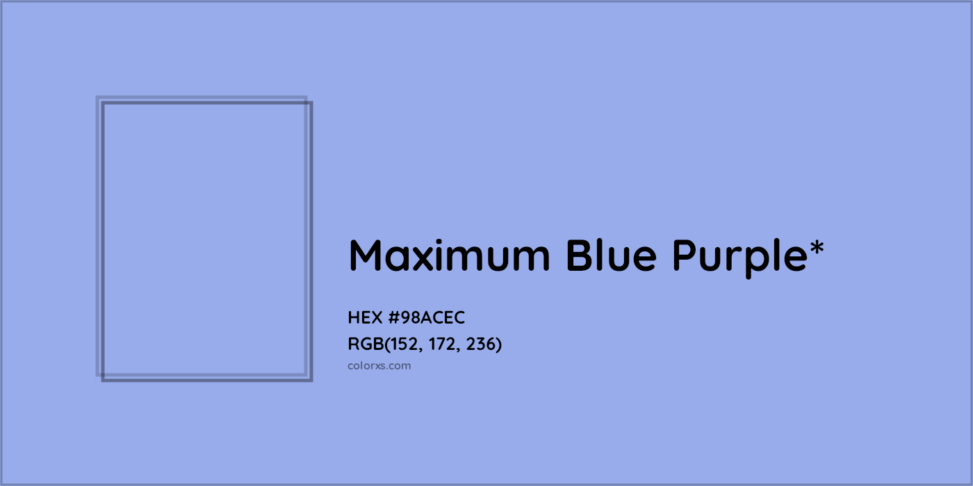 HEX #98ACEC Color Name, Color Code, Palettes, Similar Paints, Images