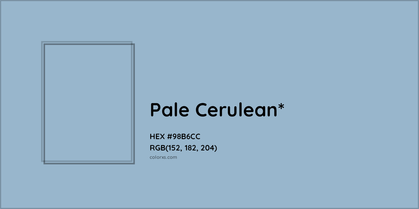 HEX #98B6CC Color Name, Color Code, Palettes, Similar Paints, Images