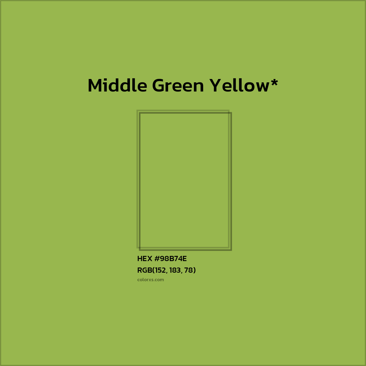 HEX #98B74E Color Name, Color Code, Palettes, Similar Paints, Images