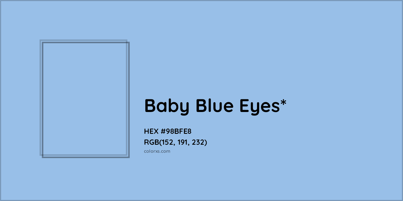 HEX #98BFE8 Color Name, Color Code, Palettes, Similar Paints, Images