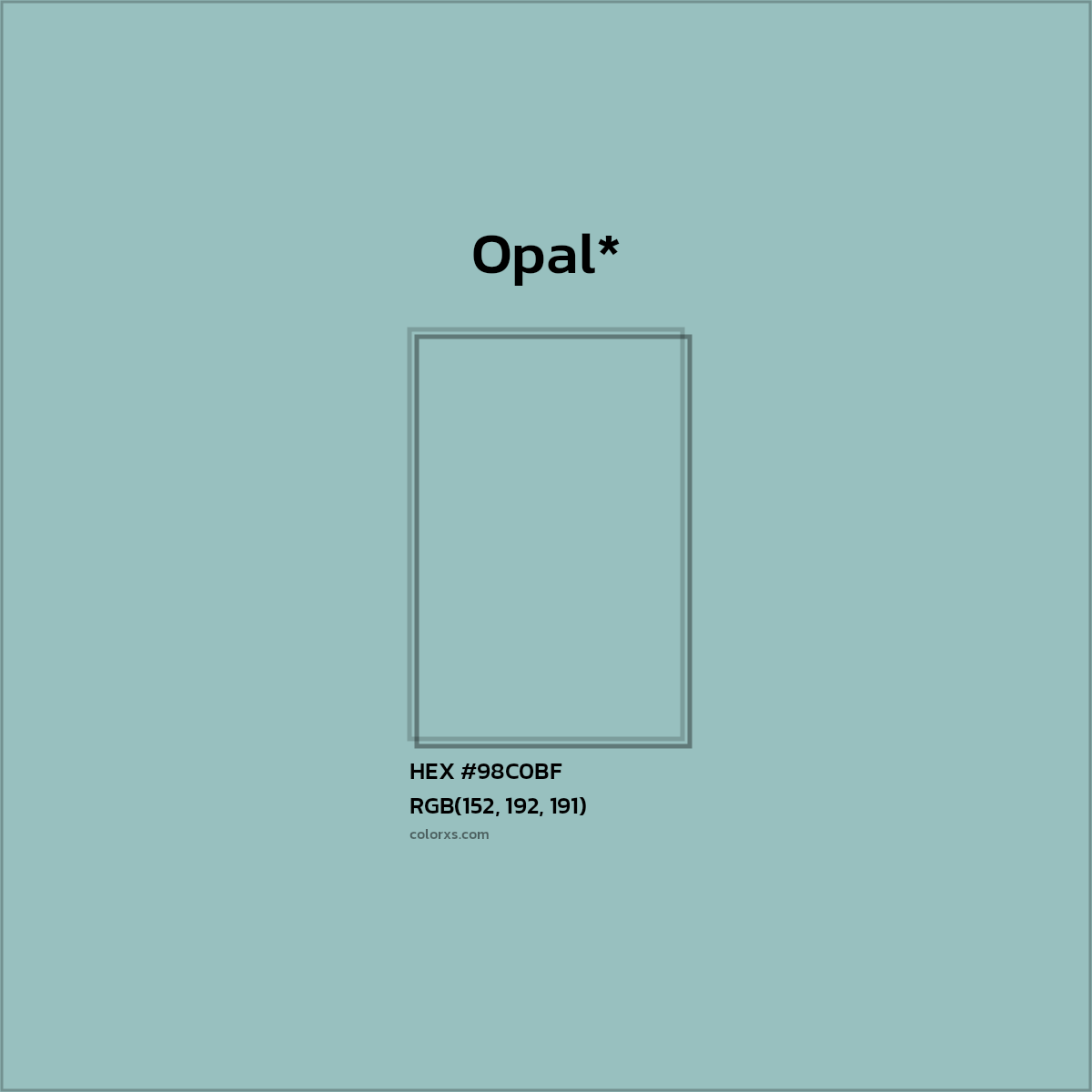 HEX #98C0BF Color Name, Color Code, Palettes, Similar Paints, Images
