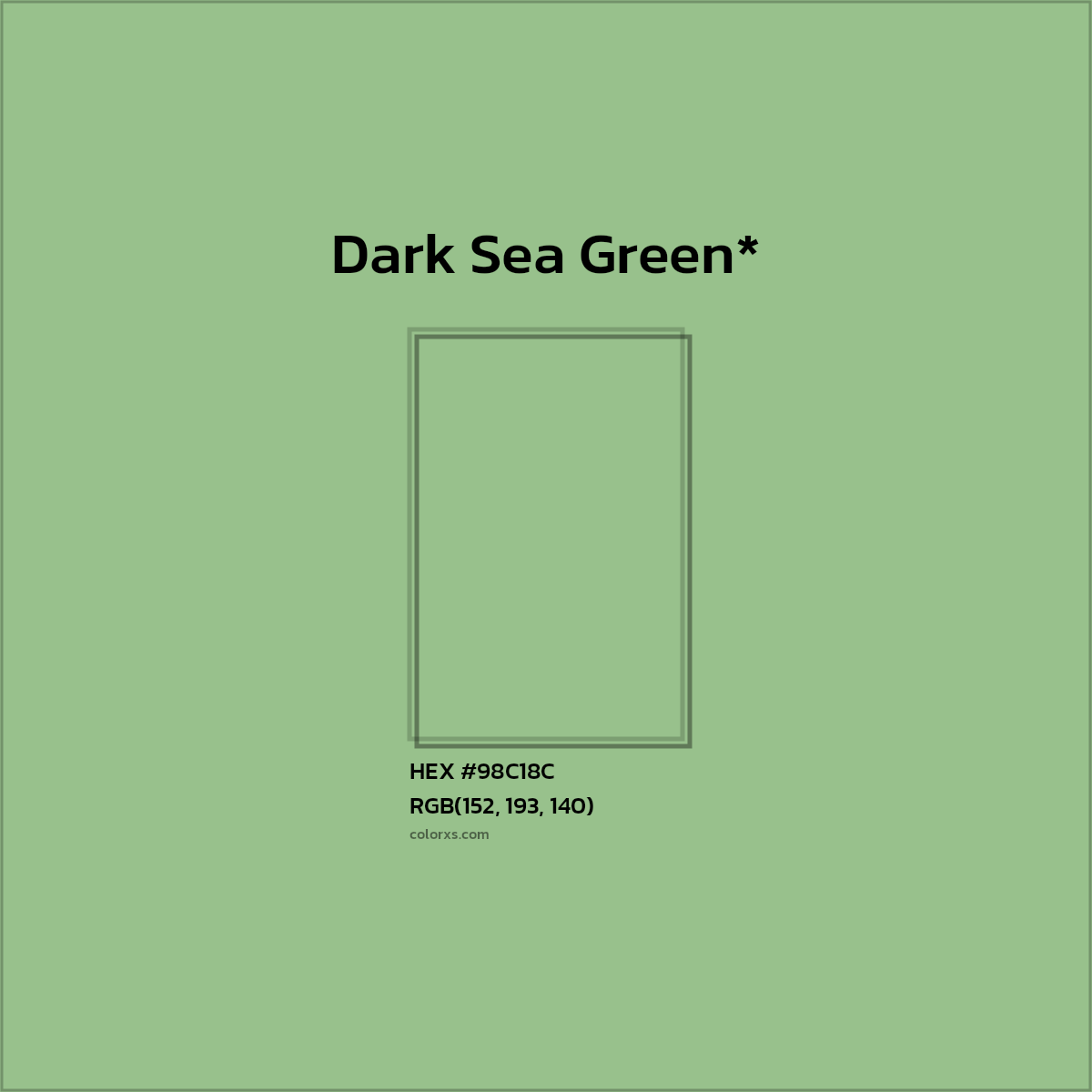 HEX #98C18C Color Name, Color Code, Palettes, Similar Paints, Images