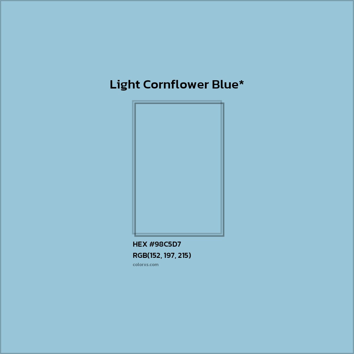 HEX #98C5D7 Color Name, Color Code, Palettes, Similar Paints, Images