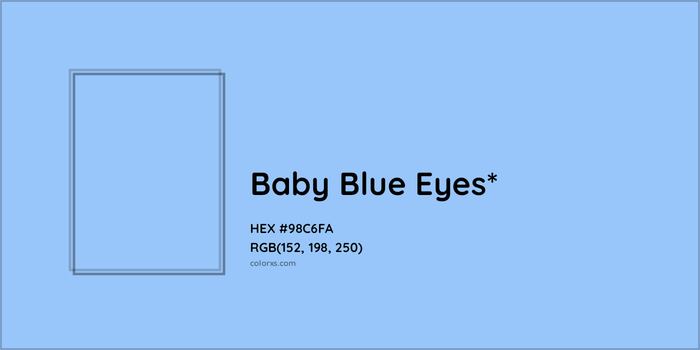 HEX #98C6FA Color Name, Color Code, Palettes, Similar Paints, Images