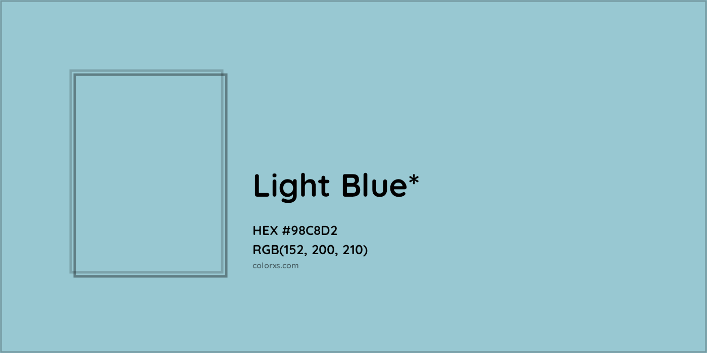 HEX #98C8D2 Color Name, Color Code, Palettes, Similar Paints, Images