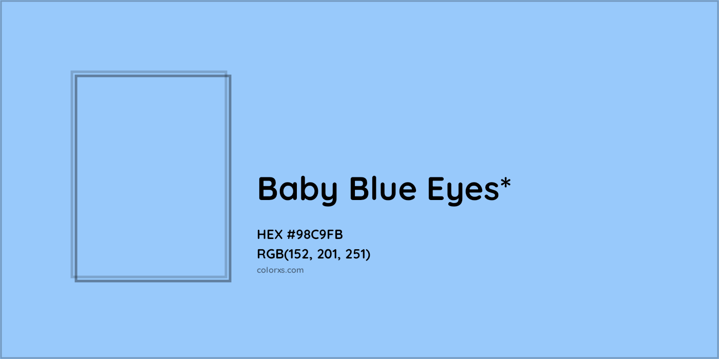 HEX #98C9FB Color Name, Color Code, Palettes, Similar Paints, Images