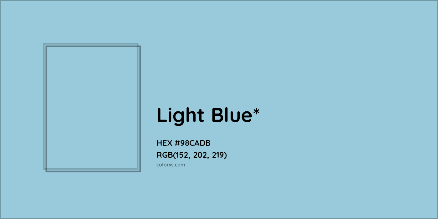 HEX #98CADB Color Name, Color Code, Palettes, Similar Paints, Images