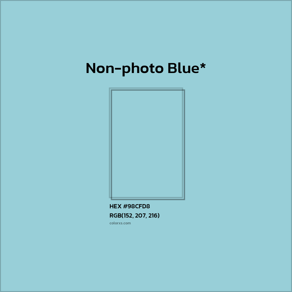 HEX #98CFD8 Color Name, Color Code, Palettes, Similar Paints, Images