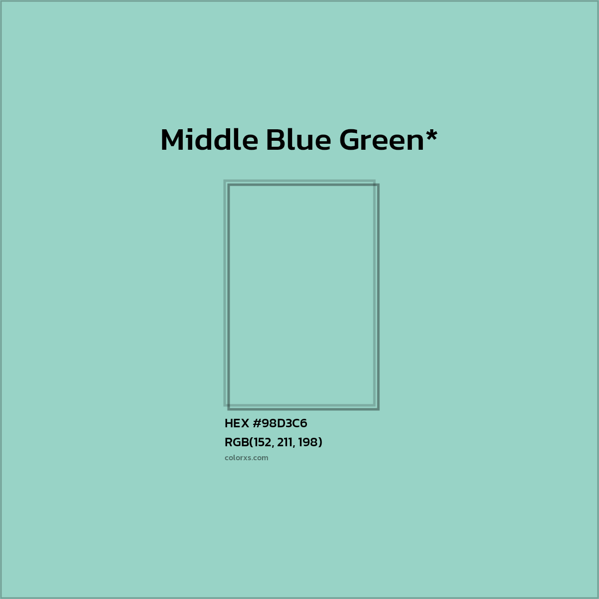 HEX #98D3C6 Color Name, Color Code, Palettes, Similar Paints, Images